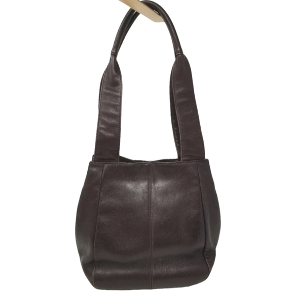 Wilsons Leather Shoulder Bag Magnetic Snap Closure Double Strap Brown Soft - Picture 1 of 16